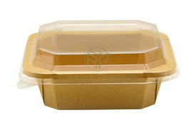 Kraft Square Food Pots 650ml + Lids