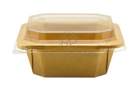 Kraft Square Food Pots 750ml + Lids