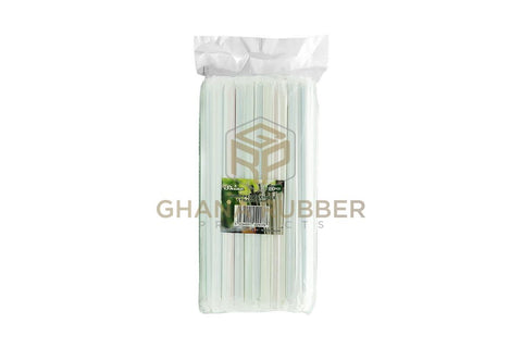 Image of Plastic Straws Wrapped Striped 6mm