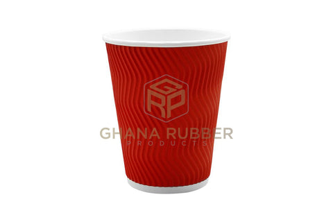 Image of Ripple Paper Cups 12oz Red