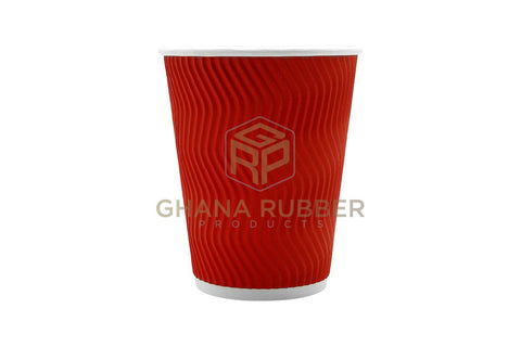 Image of Ripple Paper Cups 12oz Red