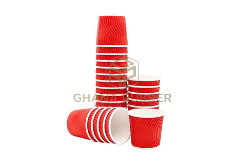 Image of Ripple Paper Cups 4oz Red (No Lids)