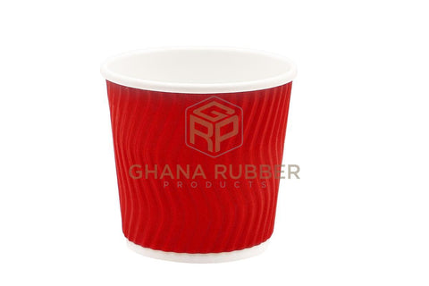 Image of Ripple Paper Cups 4oz Red (No Lids)