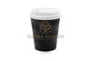 Ripple Paper Cups + Lids 12oz Black