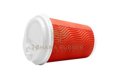 Ripple Paper Cups + Lids 12oz Red