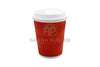 Ripple Paper Cups + Lids 12oz Red