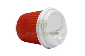 Ripple Paper Cups + Lids 4oz Red