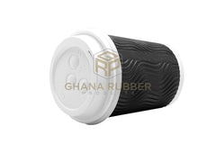 Ripple Paper Cups + Lids 8oz Black