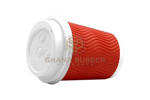 Image of Ripple Paper Cups + Lids 8oz Red