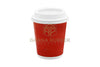 Ripple Paper Cups + Lids 8oz Red