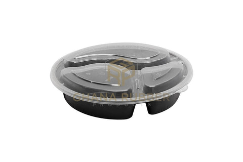 Image of Shine 3-Section Microwavable Containers Round 1000cc