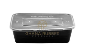 Shine Microwavable Containers Rectanglular 1250cc Black