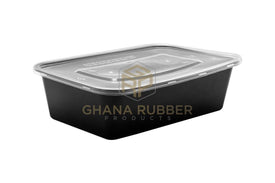 Shine Microwavable Containers Rectanglular 1250cc Black
