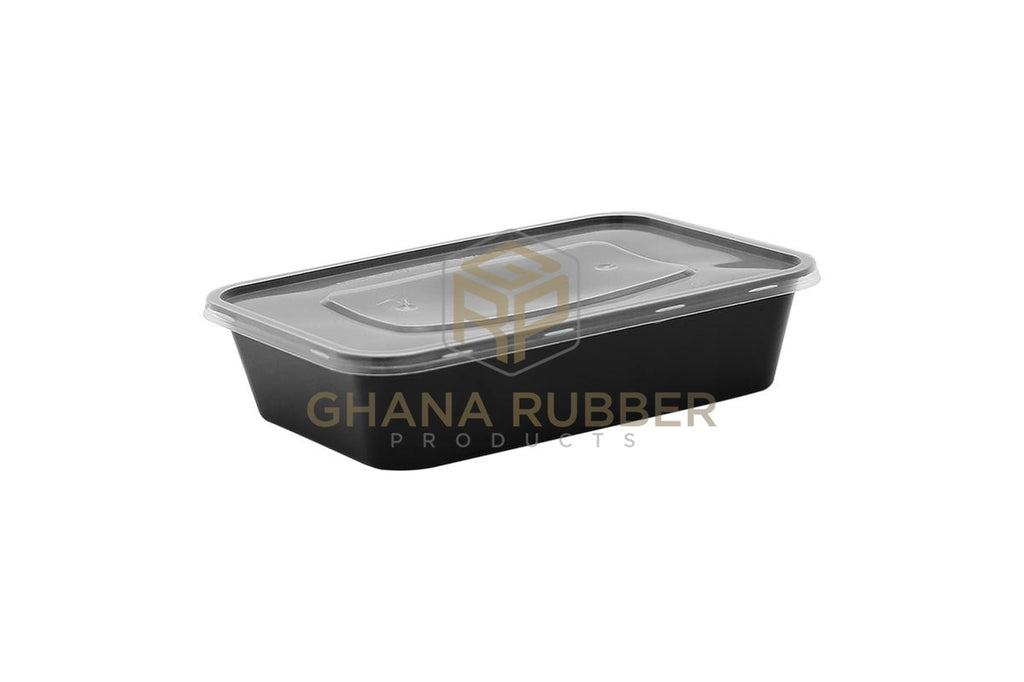 Shine Microwavable Containers Rectanglular 500cc Black
