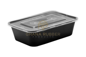 Shine Microwavable Containers Rectanglular 650cc Black