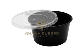 Shine Microwavable Containers Round 300cc Black