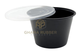 Shine Microwavable Containers Round 500cc Black