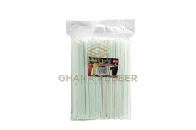 Wrapped Plastic Smoothie Straws Striped 8mm