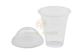 Disposable Plastic Cups 250cc Transparent + Domed Lids