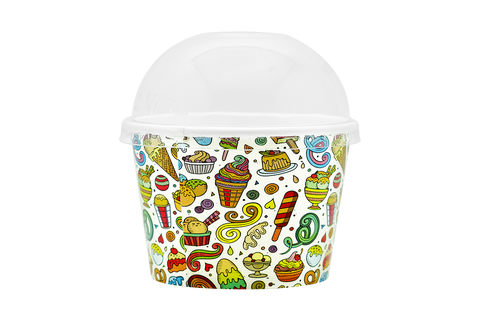 Image of Ice Cream Cups + Lids 12oz