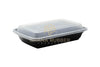 16oz Rectangle Black Microwavable Containers