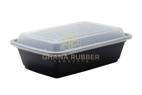 Image of 24oz Rectangle Black Microwavable Containers