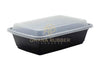 24oz Rectangle Black Microwavable Containers