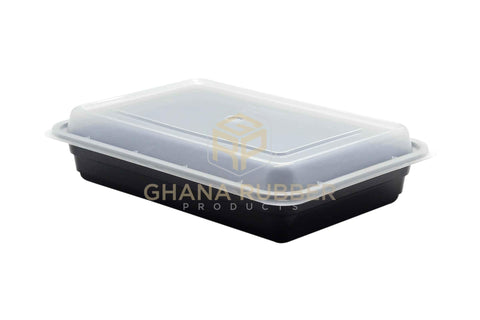 Image of 28oz Rectangle Black Microwavable Containers
