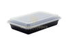 28oz Rectangle Black Microwavable Containers
