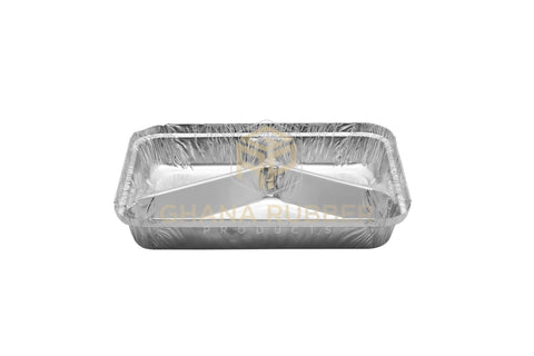 Image of 3-Section Aluminium Foil Food Containers + Lids