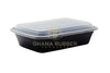 38oz Rectangle Black Microwavable Containers