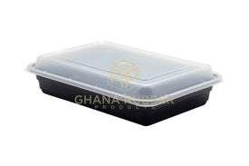 58oz Rectangle Black Microwavable Containers