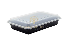 56oz Rectangle Black Microwavable Containers