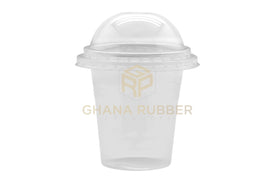 Disposable Plastic Cups 300cc Transparent + Domed Lids