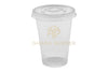 Disposable Plastic Cups 350cc Transparent + Flat Lids
