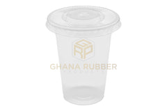 Disposable Plastic Cups 425cc Transparent + Flat Lids