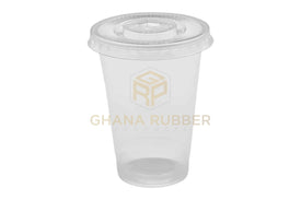 Disposable Plastic Cups 500cc Transparent + Flat Lids