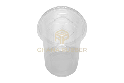 Image of Disposable Plastic Cups 500cc Transparent + Flat Lids