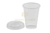 Disposable Plastic Cups 500cc Transparent + Flat Lids
