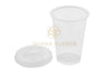 Disposable Plastic Cups 580cc Transparent + Flat Lids