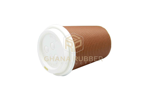 Image of Ripple Paper Cups + Lids 12oz Brown