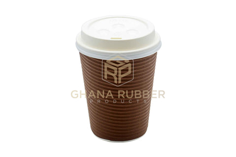 Image of Ripple Paper Cups + Lids 12oz Brown